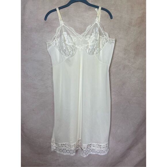 Vintage White Plus Size Slip Dress - Picture 1 of 7